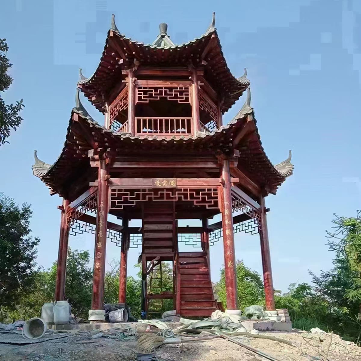 Уличный шестиугольный павильон в древнем стиле, садовый павильон в китайском стиле, вилла для загородного двора на заказ,...