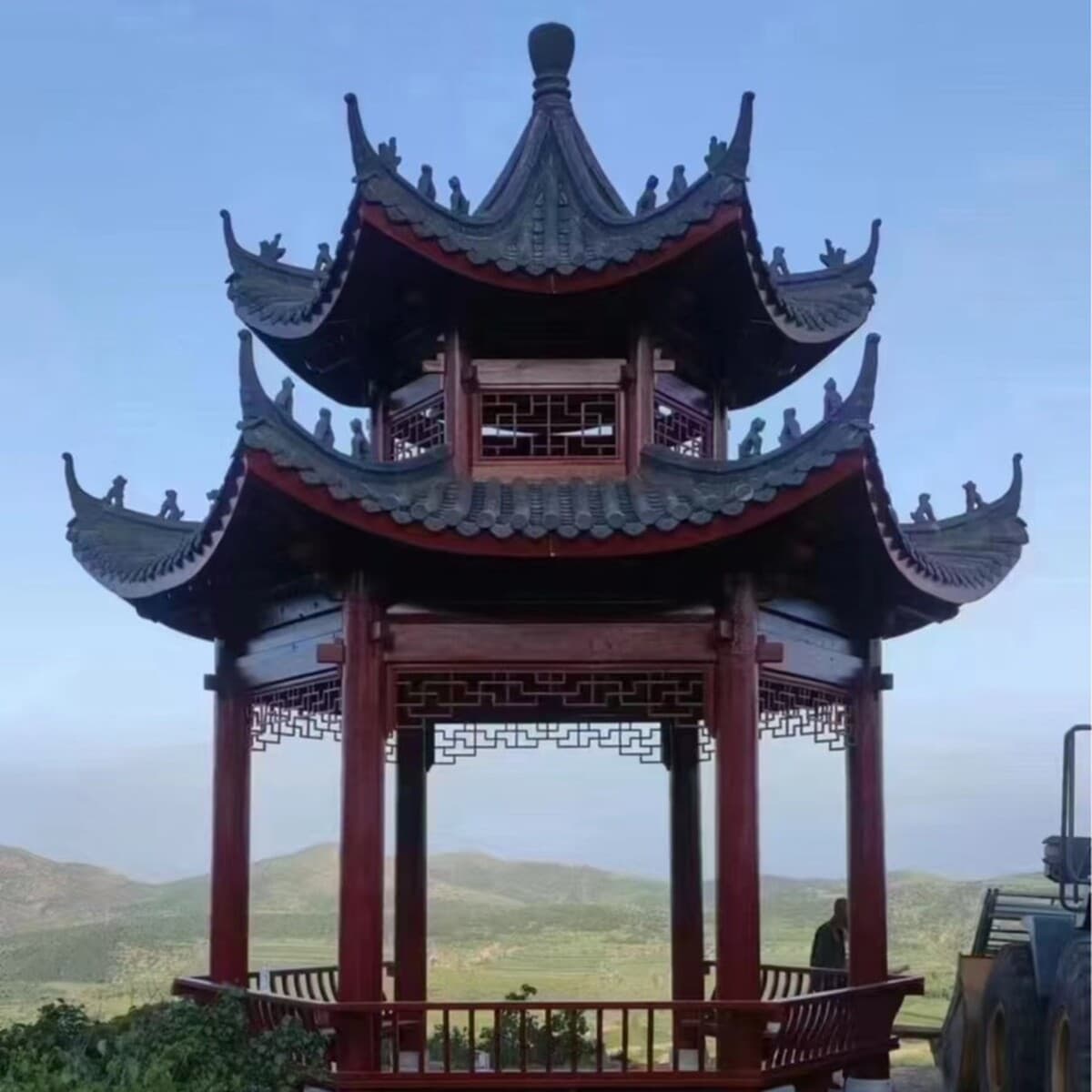 Уличный шестиугольный павильон в древнем стиле, садовый павильон в китайском стиле, вилла для загородного двора на заказ,...