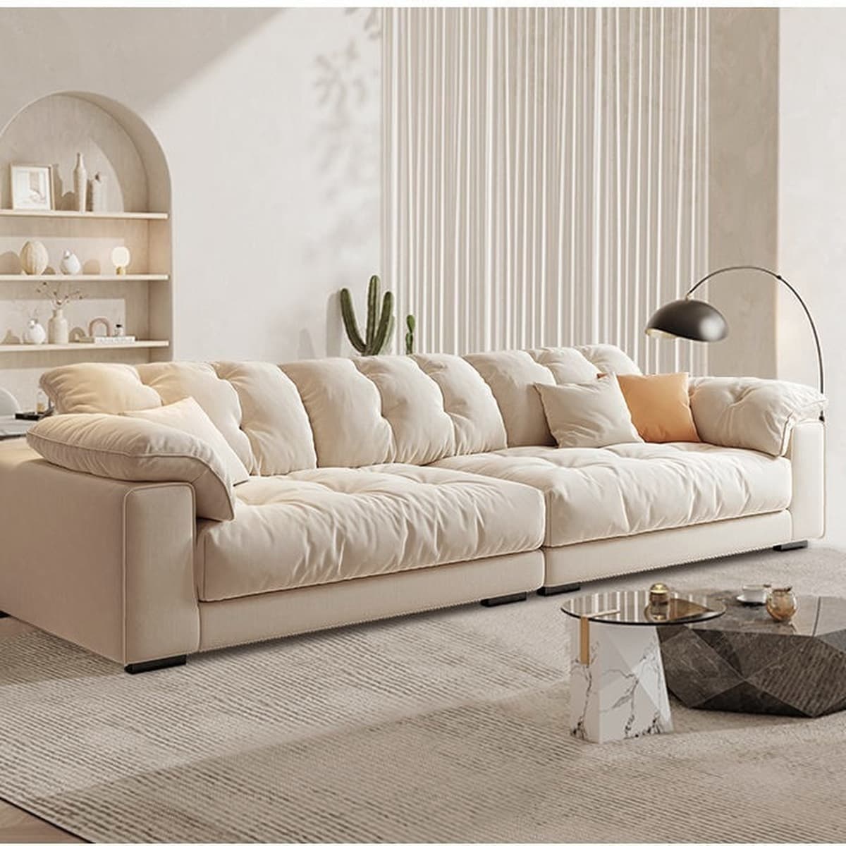 Диван Cream Cloud, съемный и моющийся, новая модель для небольших гостиных, современный минималистичный прямой диван из...