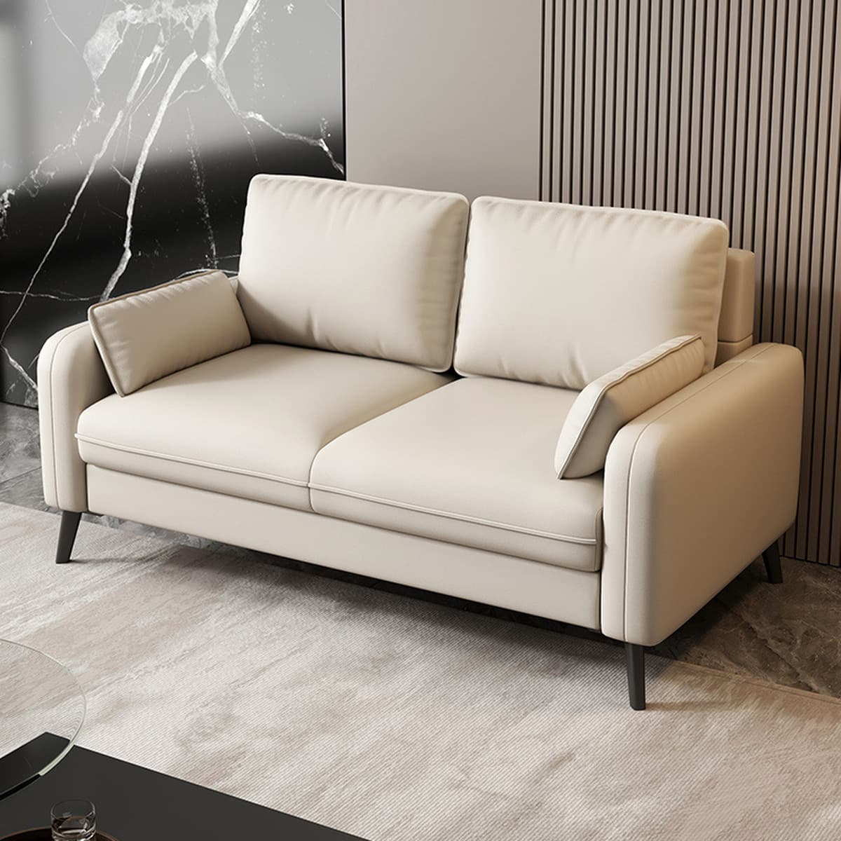 Легкий роскошный простой двойной трехместный диван для маленькой квартиры, гостиной, аренды квартиры, отеля, зоны отдыха,...