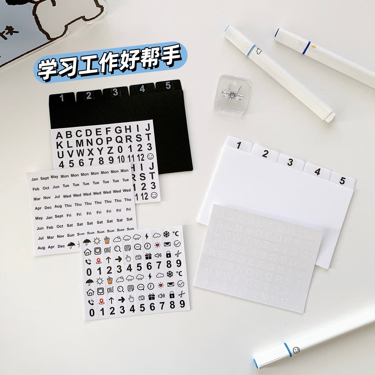 Трансграничный Американский PP индекс примечание карты классификации стикер цифровой недели Английский улыбающееся лицо...