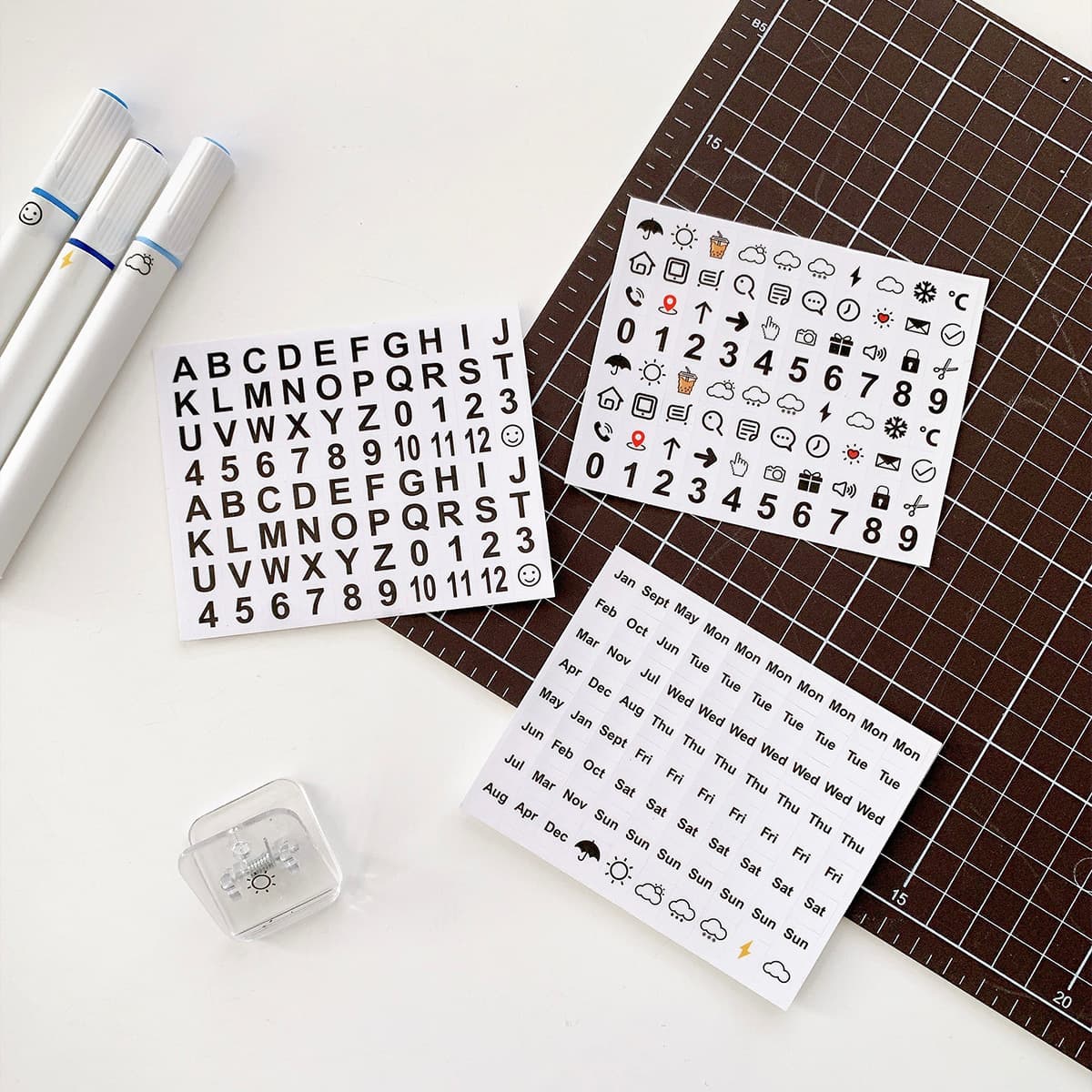 Трансграничный Американский PP индекс примечание карты классификации стикер цифровой недели Английский улыбающееся лицо...