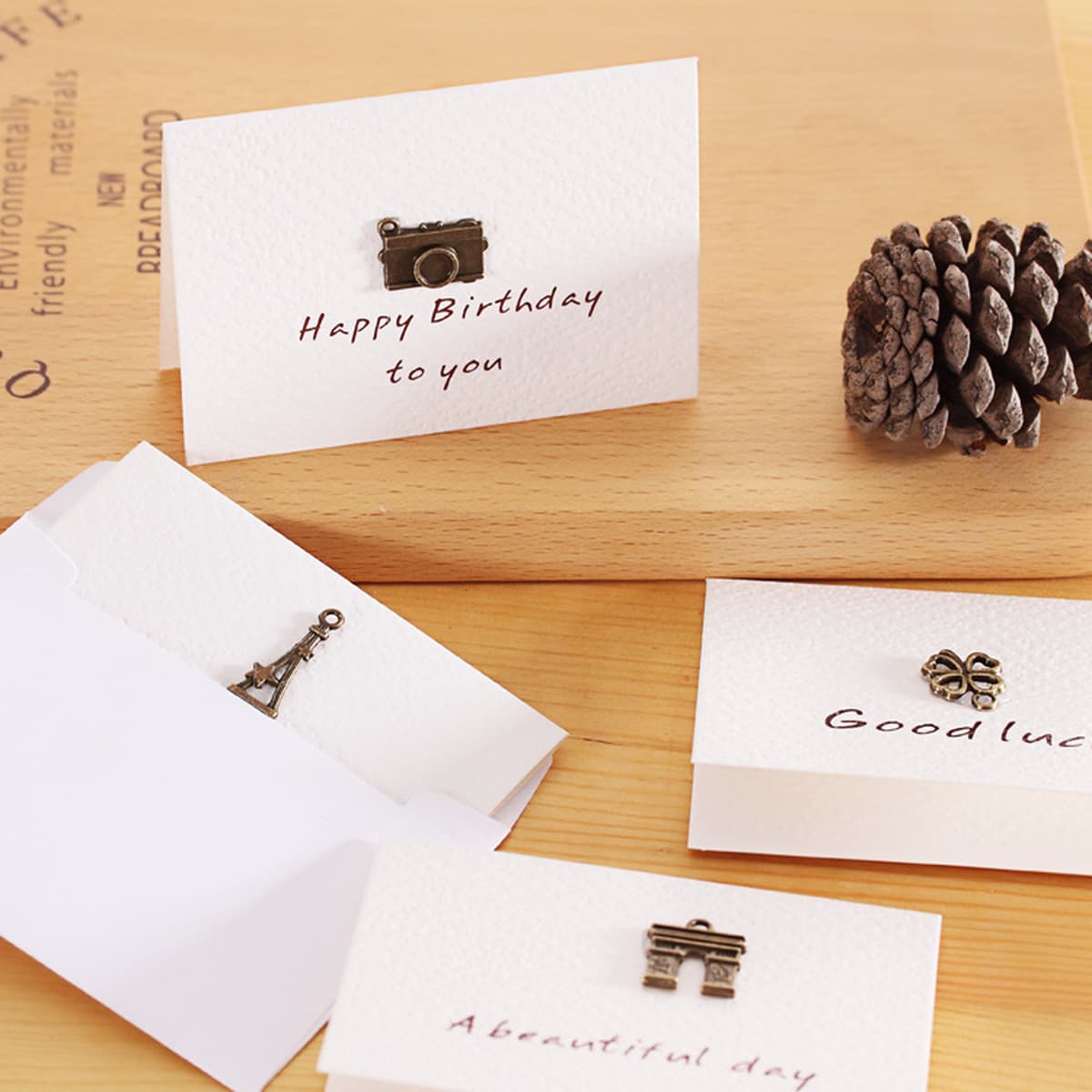 Креативные канцелярские металлические ретро открытки праздничные сообщения открытки 12 вариантов