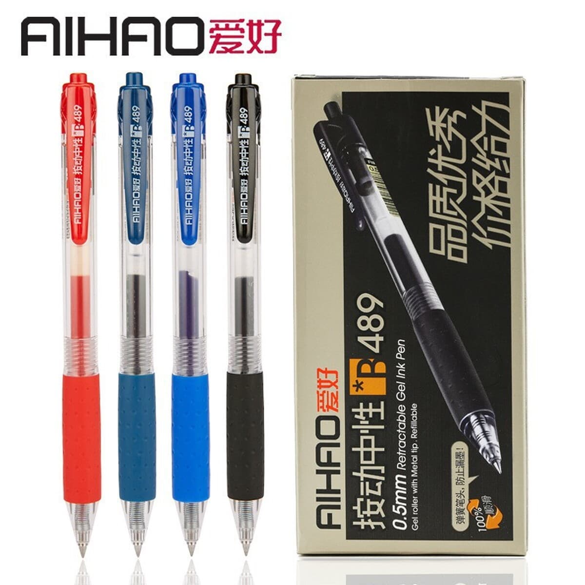 Хобби Канцелярские товары 489 Нажмите на гениальную ручку Офисная ручка для студентов экзаменационные принадлежности Черная...