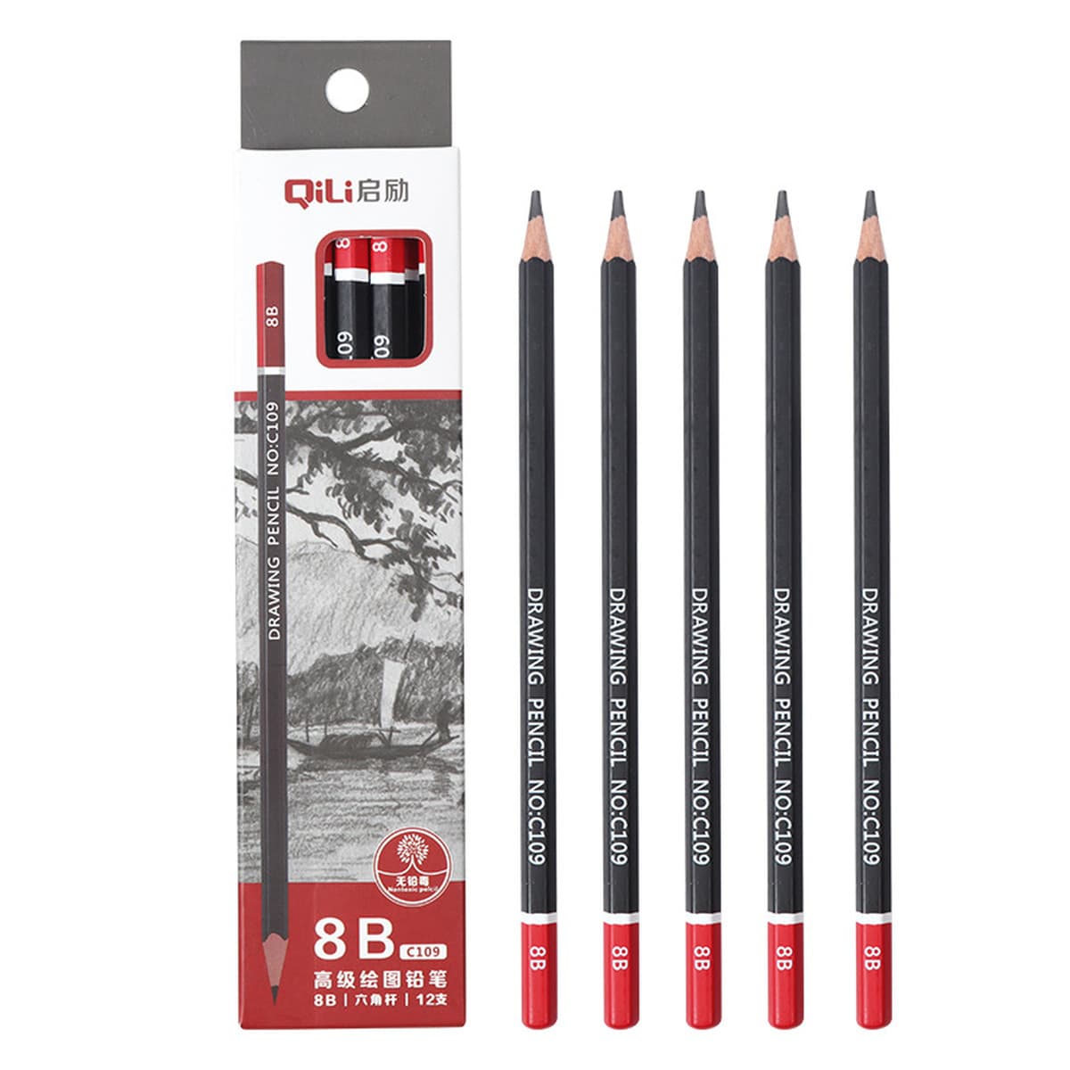 Эскиз карандаша изобразительное искусство 2B карандаш 2b одна коробка для студентов рисования 2h-14b бревна рисование эскиз...