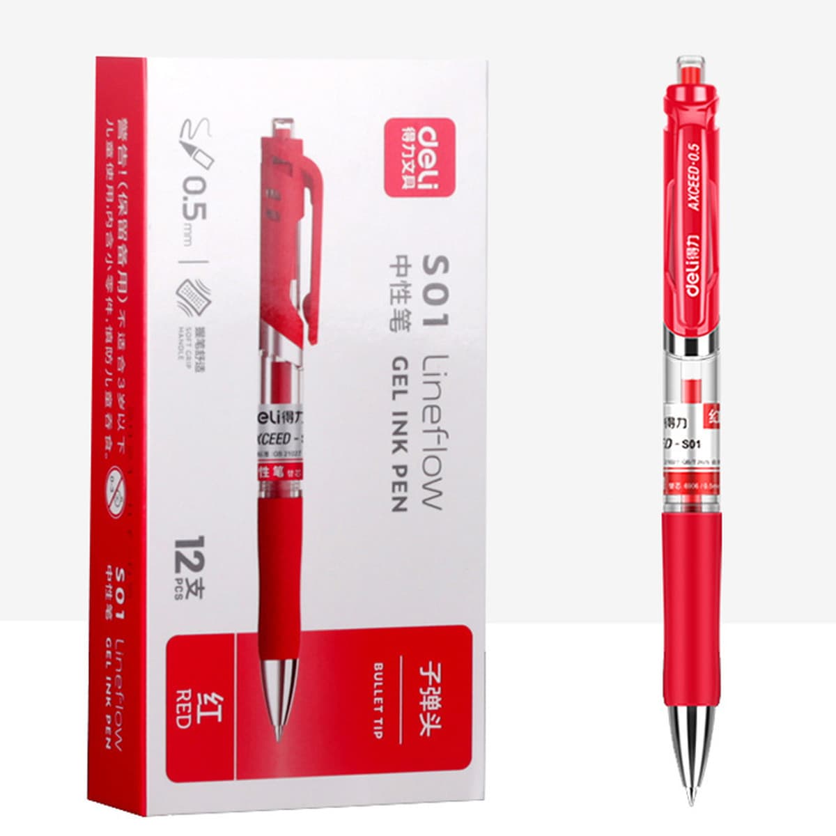 Deli канцелярский пресс гелевая ручка 0,5 мм Spring Head Office Студенческая пресс-подпись ручка черная красная синяя ручка