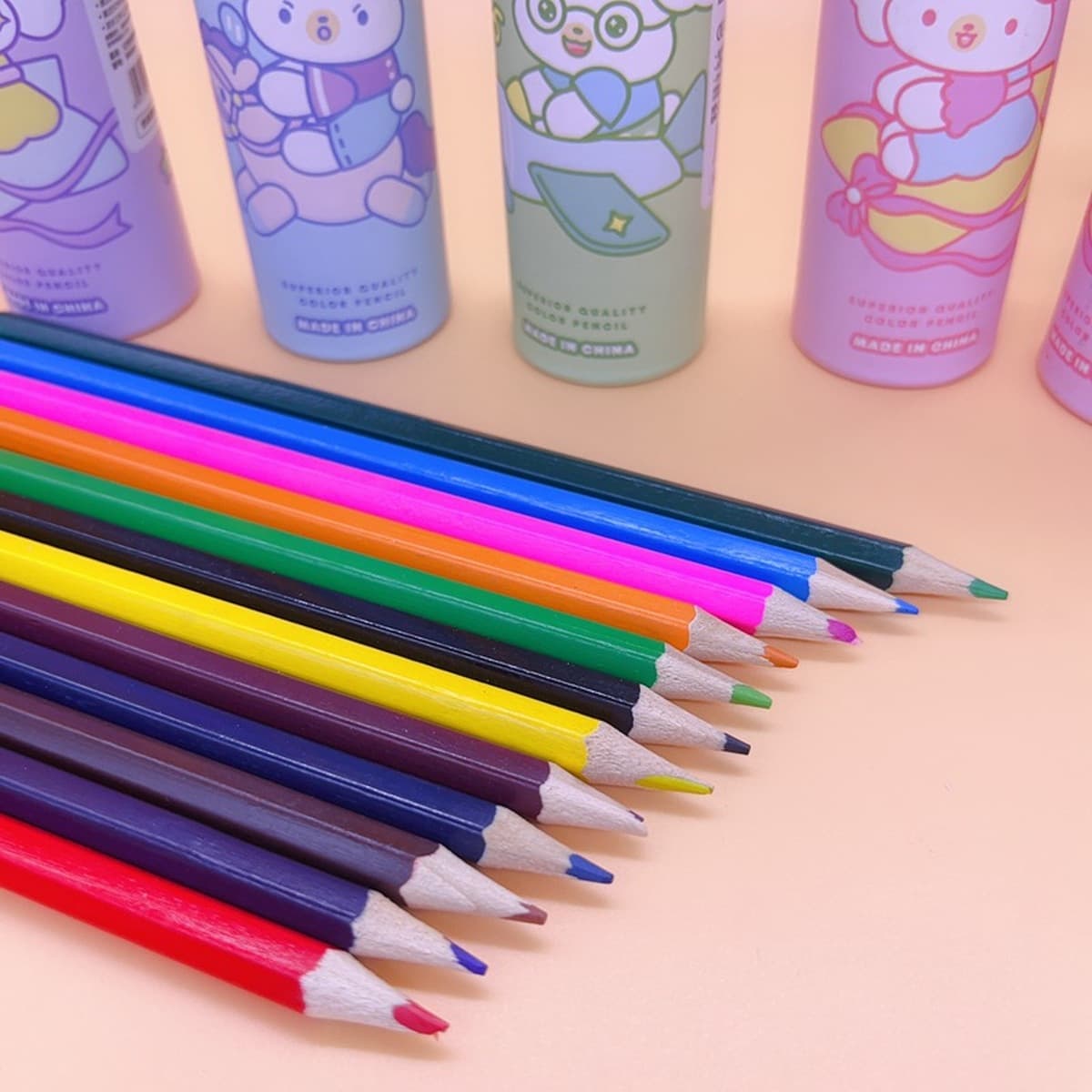 Креативный милый 12 бочкообразный цветной деревянный карандаш детская цветная ручка для рисования милый интересный модельный...