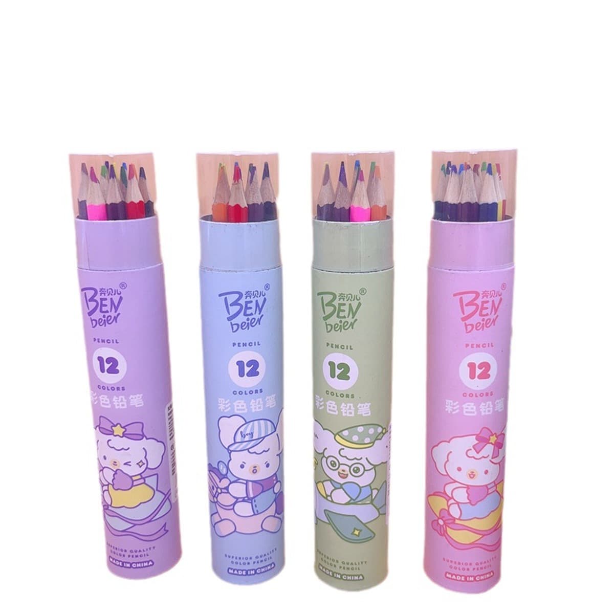 Креативный милый 12 бочкообразный цветной деревянный карандаш детская цветная ручка для рисования милый интересный модельный...