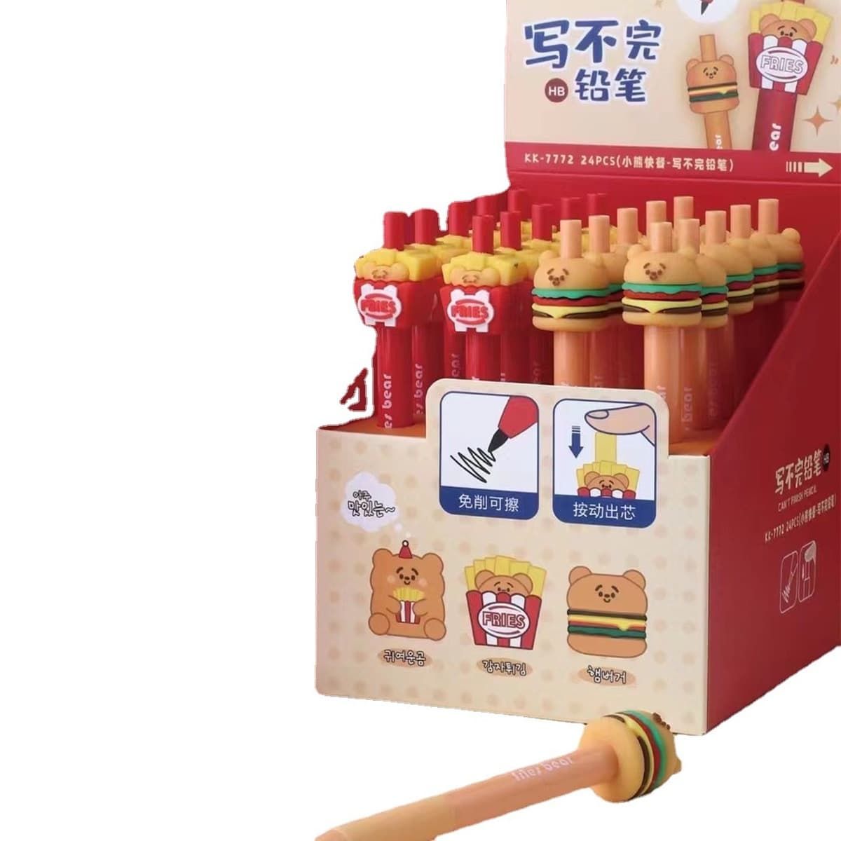 Милый мультяшный стиль Творческий неполный карандаш без резки черная технологическая ручка Студенческая премия эскиз...